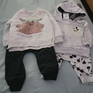 Disney Gray Mickey Mouse Baby Outfit